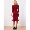imageAllegra K Elegant Sheath Dress for Womens Casual Work Belt Sllit Hem Fishtail DressesRed