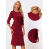 imageAllegra K Elegant Sheath Dress for Womens Casual Work Belt Sllit Hem Fishtail DressesRed