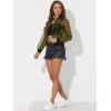 imageAllegra K Glitter Mesh Bomber Jacket for Womens Shiny Long Sleeve Party Club Zip Up Sheer JacketsArmy Green