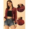 imageAllegra K Glitter Mesh Bomber Jacket for Womens Shiny Long Sleeve Party Club Zip Up Sheer JacketsRed