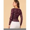 imageAllegra K Lace Bolero for Womens Tie Front Cardigan Ruffled Hem Formal Office Sheer Crop ShrugBurgundy