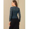 imageAllegra K Lace Bolero for Womens Tie Front Cardigan Ruffled Hem Formal Office Sheer Crop ShrugDark Blue Grey
