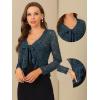 imageAllegra K Lace Bolero for Womens Tie Front Cardigan Ruffled Hem Formal Office Sheer Crop ShrugDark Blue Grey