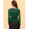 imageAllegra K Lace Bolero for Womens Tie Front Cardigan Ruffled Hem Formal Office Sheer Crop ShrugDark Green
