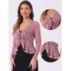 imageAllegra K Lace Bolero for Womens Tie Front Cardigan Ruffled Hem Formal Office Sheer Crop ShrugDark Pink