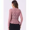 imageAllegra K Lace Bolero for Womens Tie Front Cardigan Ruffled Hem Formal Office Sheer Crop ShrugDark Pink