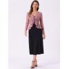 imageAllegra K Lace Bolero for Womens Tie Front Cardigan Ruffled Hem Formal Office Sheer Crop ShrugDark Pink