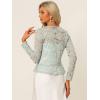 imageAllegra K Lace Bolero for Womens Tie Front Cardigan Ruffled Hem Formal Office Sheer Crop ShrugGrey