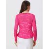 imageAllegra K Lace Bolero for Womens Tie Front Cardigan Ruffled Hem Formal Office Sheer Crop ShrugHot Pink