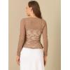 imageAllegra K Lace Bolero for Womens Tie Front Cardigan Ruffled Hem Formal Office Sheer Crop ShrugKhaki