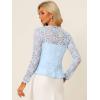 imageAllegra K Lace Bolero for Womens Tie Front Cardigan Ruffled Hem Formal Office Sheer Crop ShrugLight Blue