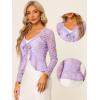 imageAllegra K Lace Bolero for Womens Tie Front Cardigan Ruffled Hem Formal Office Sheer Crop ShrugLight Purple