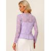 imageAllegra K Lace Bolero for Womens Tie Front Cardigan Ruffled Hem Formal Office Sheer Crop ShrugLight Purple