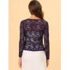 imageAllegra K Lace Bolero for Womens Tie Front Cardigan Ruffled Hem Formal Office Sheer Crop ShrugPurple