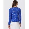 imageAllegra K Lace Bolero for Womens Tie Front Cardigan Ruffled Hem Formal Office Sheer Crop ShrugRoyal Blue