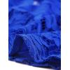 imageAllegra K Lace Bolero for Womens Tie Front Cardigan Ruffled Hem Formal Office Sheer Crop ShrugRoyal Blue