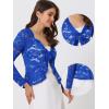 imageAllegra K Lace Bolero for Womens Tie Front Cardigan Ruffled Hem Formal Office Sheer Crop ShrugRoyal Blue