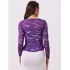 imageAllegra K Lace Bolero for Womens Tie Front Cardigan Ruffled Hem Formal Office Sheer Crop ShrugViolet Purple