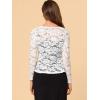 imageAllegra K Lace Bolero for Womens Tie Front Cardigan Ruffled Hem Formal Office Sheer Crop ShrugWhite