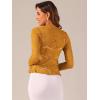 imageAllegra K Lace Bolero for Womens Tie Front Cardigan Ruffled Hem Formal Office Sheer Crop ShrugYellow