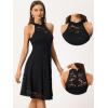 imageAllegra K Lace Cocktail Dress for Womens Elegant Halter Wedding Guest Bridesmaid Party DressBlack