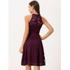 imageAllegra K Lace Cocktail Dress for Womens Elegant Halter Wedding Guest Bridesmaid Party DressBurgundy