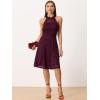 imageAllegra K Lace Cocktail Dress for Womens Elegant Halter Wedding Guest Bridesmaid Party DressBurgundy