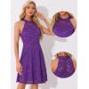 imageAllegra K Lace Cocktail Dress for Womens Elegant Halter Wedding Guest Bridesmaid Party DressPurple
