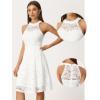 imageAllegra K Lace Cocktail Dress for Womens Elegant Halter Wedding Guest Bridesmaid Party DressWhite