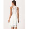 imageAllegra K Lace Cocktail Dress for Womens Elegant Halter Wedding Guest Bridesmaid Party DressWhite