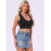 imageAllegra K Lace Tank Camisole Top for Womens V Neck Y2K Crop TopsBlack
