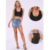 imageAllegra K Lace Tank Camisole Top for Womens V Neck Y2K Crop TopsBlack