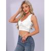imageAllegra K Lace Tank Camisole Top for Womens V Neck Y2K Crop TopsWhite