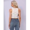 imageAllegra K Lace Tank Camisole Top for Womens V Neck Y2K Crop TopsWhite