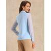 imageAllegra K Office Blouse for Womens Point Collar V Neck Button Down Mesh Sleeve Work ShirtLight Blue