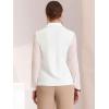 imageAllegra K Office Blouse for Womens Point Collar V Neck Button Down Mesh Sleeve Work ShirtWhite