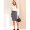 imageAllegra K Plaid Tweed Skirts for Womens Belted High Waist Knee Length Bodycon Vintage Pencil Skirt