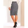 imageAllegra K Plaid Tweed Skirts for Womens Belted High Waist Knee Length Bodycon Vintage Pencil Skirt