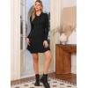 imageAllegra K Polo Sweater Dress for Womens Chunky Button Down Long Sleeve DressBlack