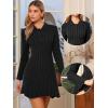 imageAllegra K Polo Sweater Dress for Womens Chunky Button Down Long Sleeve DressBlack
