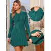imageAllegra K Polo Sweater Dress for Womens Chunky Button Down Long Sleeve DressDark Green