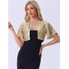 imageAllegra K Sequin Bolero for Womens Halloween Sparkly Crop Glitter Formal Shrug for Evening DressesLight Gold