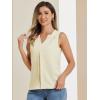 imageAllegra K Sleeveless Work Top for Womens Elegant Pleated V Neck Blouse Shirt Tank TopApricot