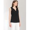 imageAllegra K Sleeveless Work Top for Womens Elegant Pleated V Neck Blouse Shirt Tank TopBlack