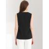 imageAllegra K Sleeveless Work Top for Womens Elegant Pleated V Neck Blouse Shirt Tank TopBlack