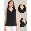 imageAllegra K Sleeveless Work Top for Womens Elegant Pleated V Neck Blouse Shirt Tank TopBlack