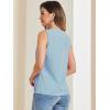 imageAllegra K Sleeveless Work Top for Womens Elegant Pleated V Neck Blouse Shirt Tank TopGray Blue