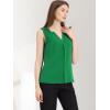 imageAllegra K Sleeveless Work Top for Womens Elegant Pleated V Neck Blouse Shirt Tank TopGreen
