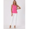 imageAllegra K Sleeveless Work Top for Womens Elegant Pleated V Neck Blouse Shirt Tank TopHot Pink