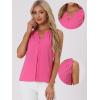 imageAllegra K Sleeveless Work Top for Womens Elegant Pleated V Neck Blouse Shirt Tank TopHot Pink